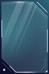 Leinwandbilder - HUD digital futuristic user interface vertical square frame. Sci Fi high tech screen. Game UI menu touch monitoring dashboard panel. Cyber space head-up display GUI or FUI information sign. Eps
