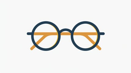Poster - A pair of glasses on a simple white background. Perfect for presentations or product displays