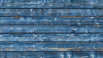 Poster - Detailed view of a blue wooden wall, suitable for backgrounds or textures
