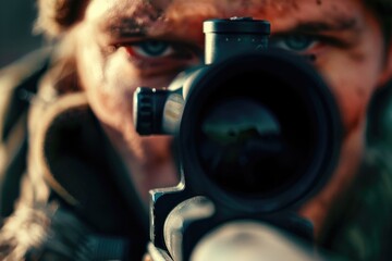 Poster - Close up of a person holding a camera, suitable for photography concepts