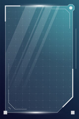 Leinwandbilder - HUD digital futuristic user interface vertical frame. Sci Fi high tech screen. Gaming UI menu touching cyberpunk monitoring dashboard panel. Cyberspace head-up display information vector eps sign