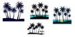 © night - Palm silhouettes palm trees for posters, banners and promotional items