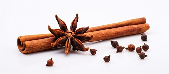 Aufkleber - A close up shot of a solitary clove isolated on a white background providing ample copy space for text or images This image represents the concept of packaging spices and herbs