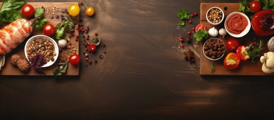 Aufkleber - A copy space image of a restaurant menu with a variety of delicious food options on the table