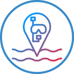 Sticker - Diving Destination Icon Style