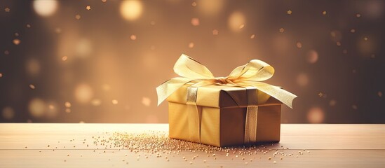 Aufkleber - A beautifully organized gift box placed cleanly on a table setting the tone for New Year Christmas and Valentine s Day Copy space image