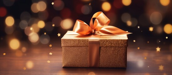 Aufkleber - A beautifully organized gift box placed cleanly on a table setting the tone for New Year Christmas and Valentine s Day Copy space image
