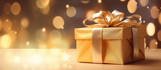 Aufkleber - A beautifully organized gift box placed cleanly on a table setting the tone for New Year Christmas and Valentine s Day Copy space image