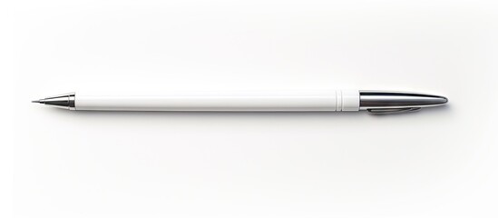 Poster - A ballpoint pen rests on a white background with ample copy space for text or design elements