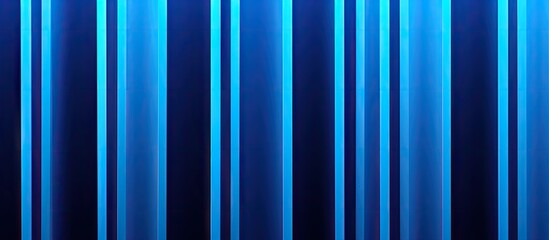 Wall Mural - A copy space image featuring narrow paper stripes on a vibrant neon blue background seen in a close up view