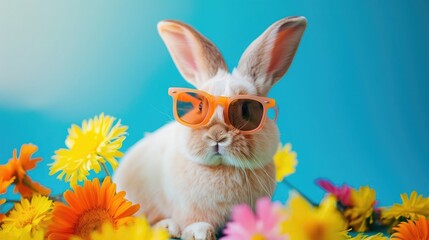 Wall Mural - Easter Bunny wearing stylish sunglasses