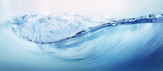 Poster - A copy space image captures the mesmerizing dance of water droplets forming circles swirling splashing and creating ripples on a textured sea pattern