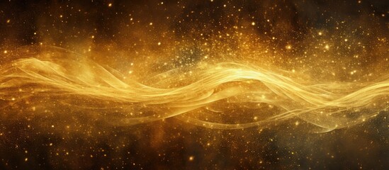 Poster - A copy space image displaying scratches on a backdrop of shimmering metallic gold