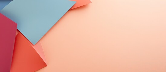 Poster - A background design with minimal shapes and pastel tones on colored paper creates an appealing copy space image