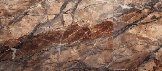Fototapete - A copy space image of textured brown granite with natural wrinkles showcasing the raw and organic texture of the stone