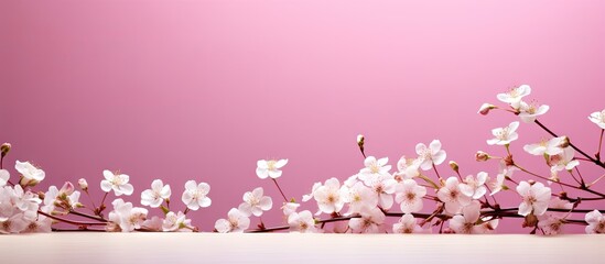 Leinwandbilder - A background with solitary flowers providing ample empty space for an image