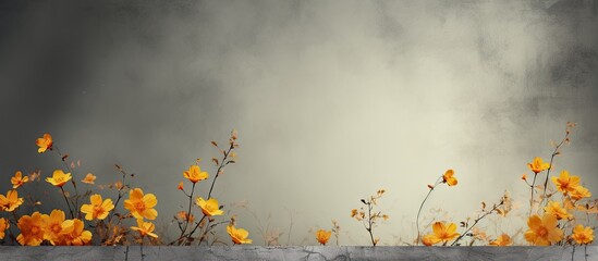 Leinwandbilder - A background with solitary flowers providing ample empty space for an image