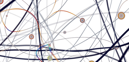 Poster - technology with polygonal shapes on dark blue background.