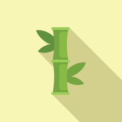 Sticker - Bamboo plant stick icon flat vector. Natural tree detailed. Leaf branch