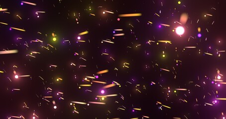 Poster - colorful light trails with motion blur effect, long time exposure.