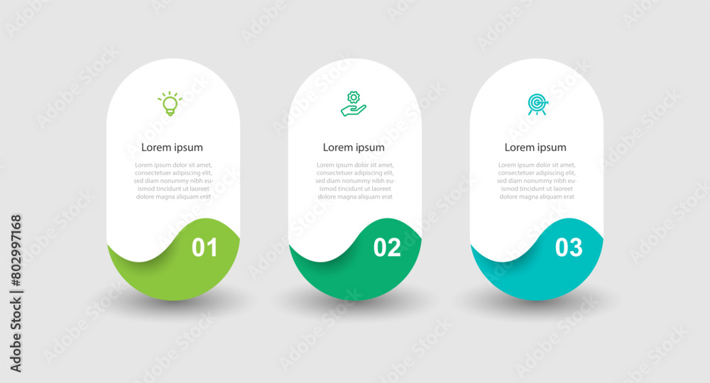 Design template infographic vector element with 3 step or section ...