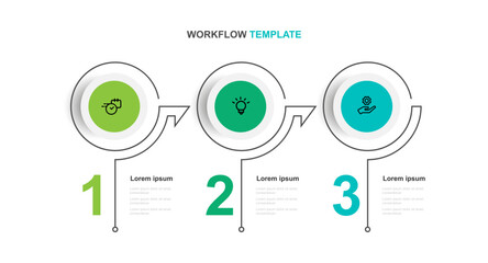 Poster - 3 step business template infographic
