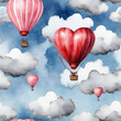 Valentin day concept poster. Paper hearts, clouds, blue romantic background. Cute love sale banner, voucher template, greeting card. Place for text.