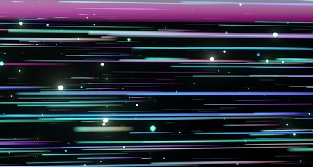 Poster - Neon light wave