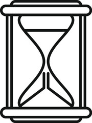 Poster - Golden hour glass icon outline vector. Sand clock. Measure flow time