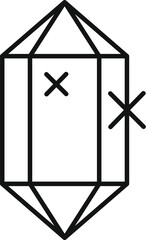Poster - Magic crystal icon outline vector. Gem diamond. Prism object shape