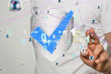 Poster - cybersecurity and information or network protection 3d