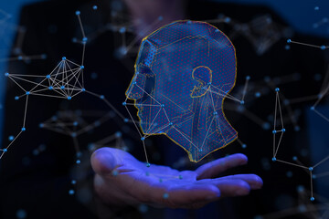 Poster - Human head with network plexus structure
