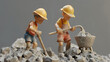 3D Illustrate of child labor, depicting children engaged in hazardous or exploitative work instead of attending school and enjoying their childhood