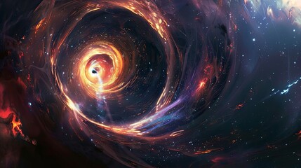 Wall Mural - enigmatic swirling galaxy amidst cosmic dust and stars