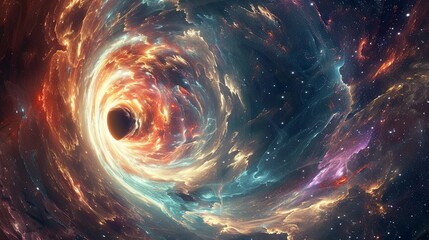 Wall Mural - mystical space vortex with vibrant cosmic colors