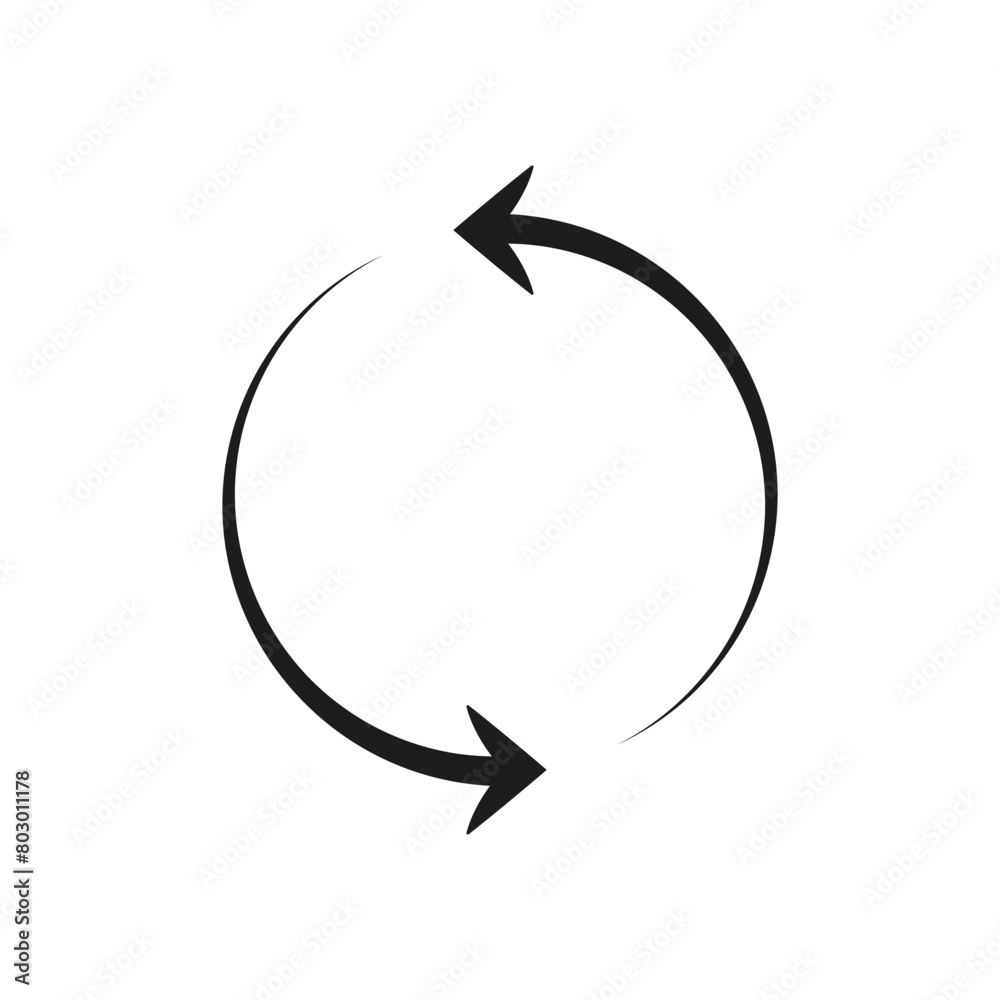 Two semicircular arrows. Following each other in a circle. A pair of ...