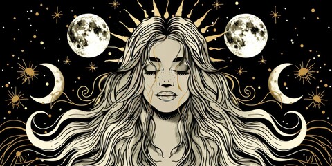 celestial woman crowned with moonlight