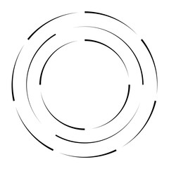 Wall Mural - halftone speed lines circle. geometric art in circle form. round swirl movement symbol. halftone cir