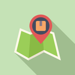 Poster - parcel location map icon flat vector. delivery service. internet store