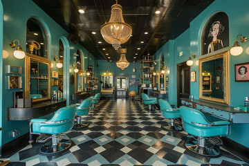 Poster - A vintage-inspired salon offers retro hairstyles, giving clients a unique throwback experience with styles from the 1920s-1960s