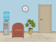 Office corridor graphic color interior sketch vector