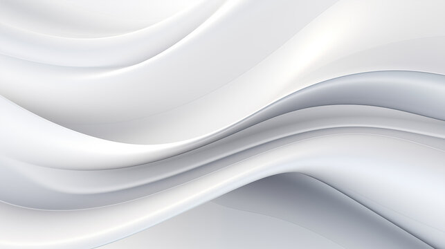 Abstract soft shiny white gray wavy line background graphic design. Elegant white gray modern architecture art. Blurred backdrop effect back