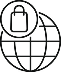 Poster - Global shopping icon outline vector. Online sale store. Internet product