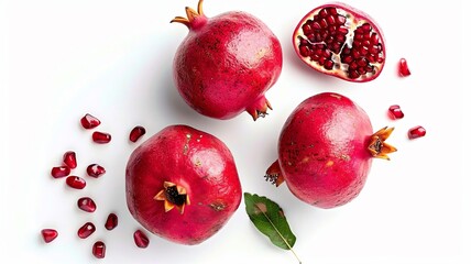 woven pomegranate isolated on white background, Generative AI,