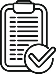 Poster - approved clipboard icon outline vector. test checklist. document exam form