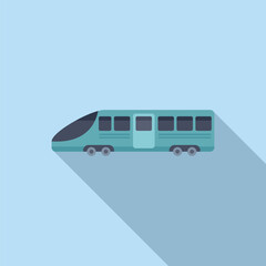 Sticker - Traffic train icon flat vector. New modern transport. High speed