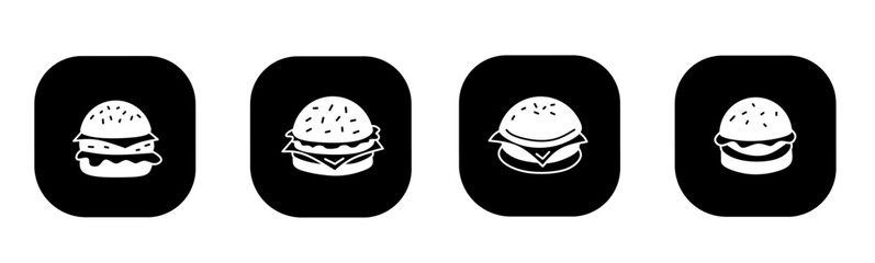 Poster - Burger icon in flat. A burger icon design. Stock vector.