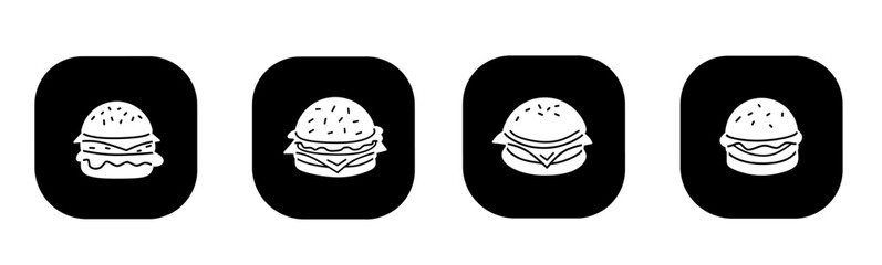 Poster - Burger icon in flat. A burger icon design. Stock vector.