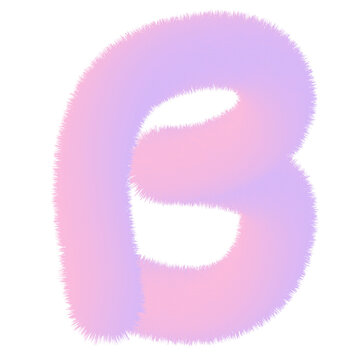 Pink and purple fuzzy letter