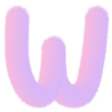 Pink and purple fuzzy letter